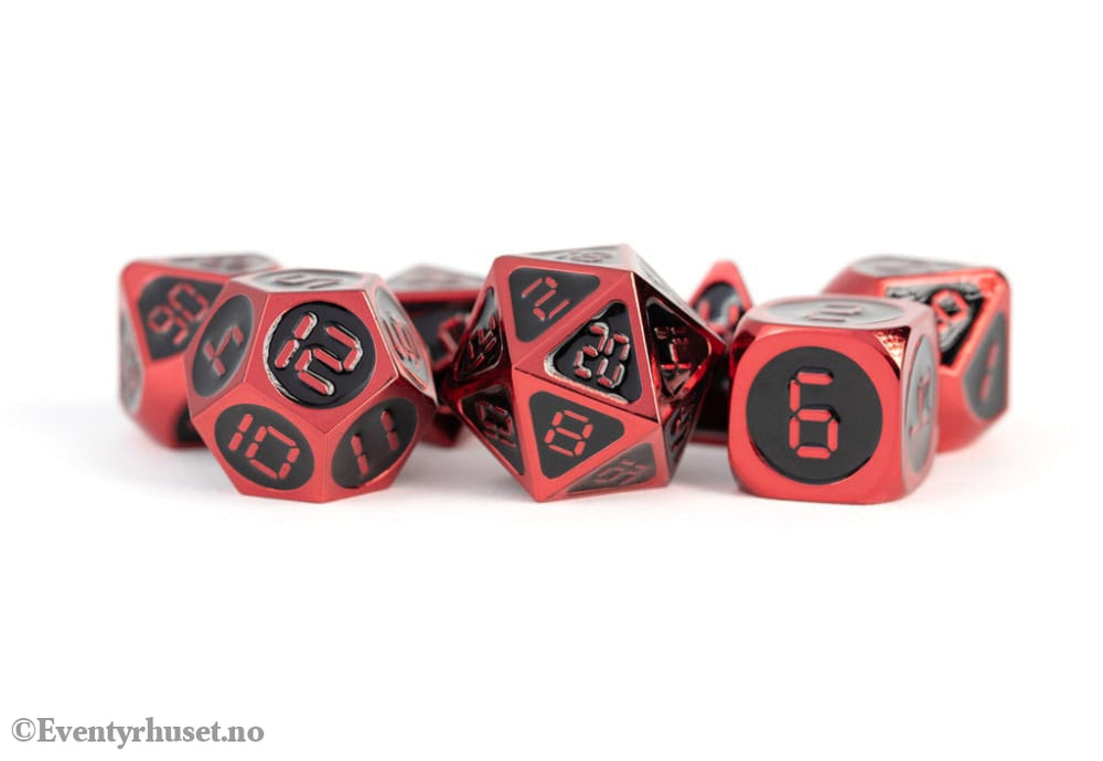 FanRoll Dice Set Red with Black Enamel (7) Games