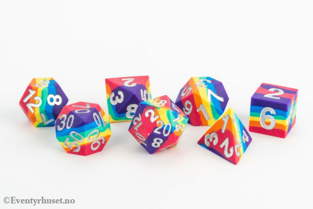 FanRoll Sharp Edge Silicone Dice Set Rainbow (7) Games