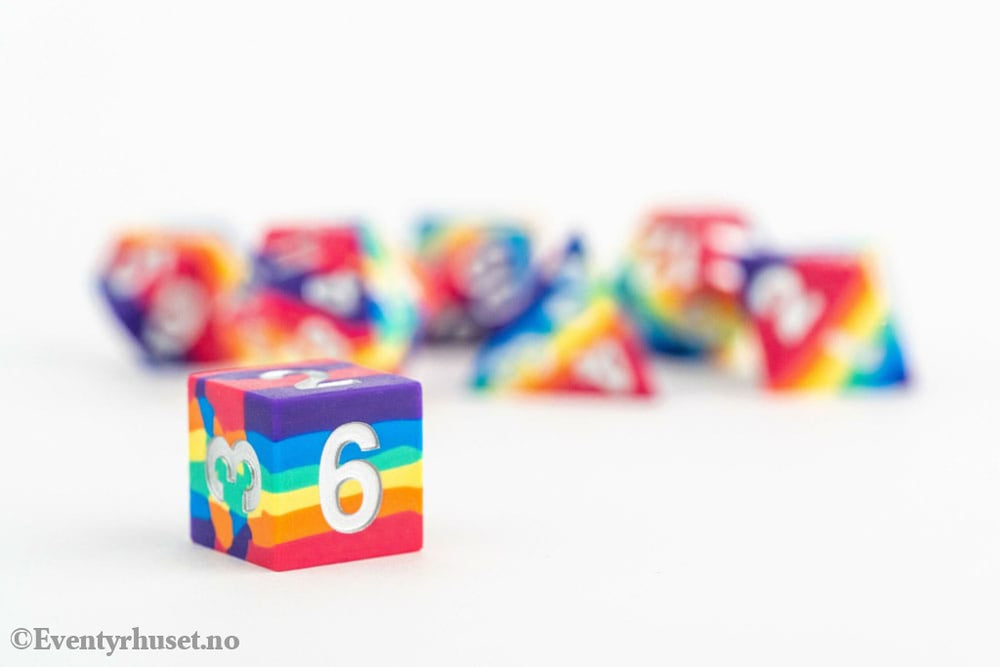 FanRoll Sharp Edge Silicone Dice Set Rainbow (7) Games