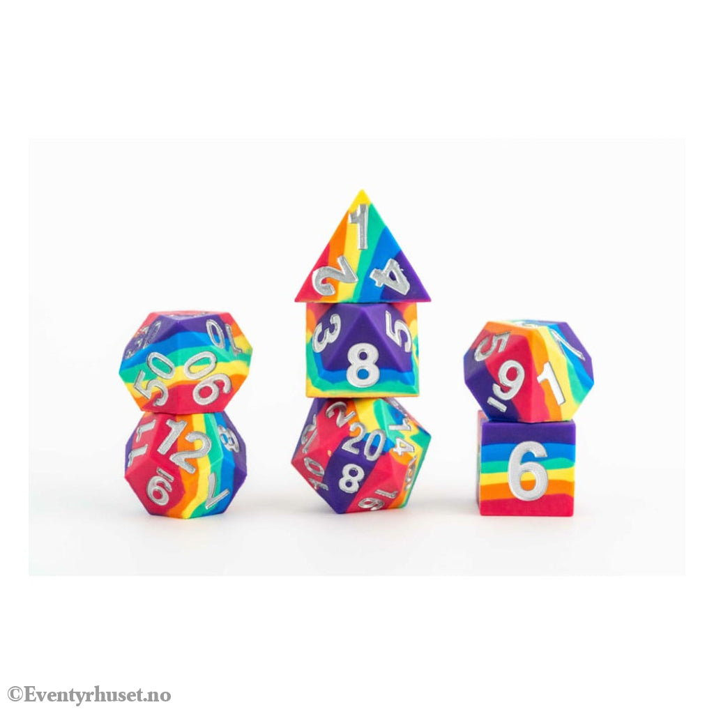 FanRoll Sharp Edge Silicone Dice Set Rainbow (7) Games