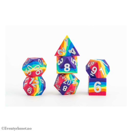 FanRoll Sharp Edge Silicone Dice Set Rainbow (7) Games
