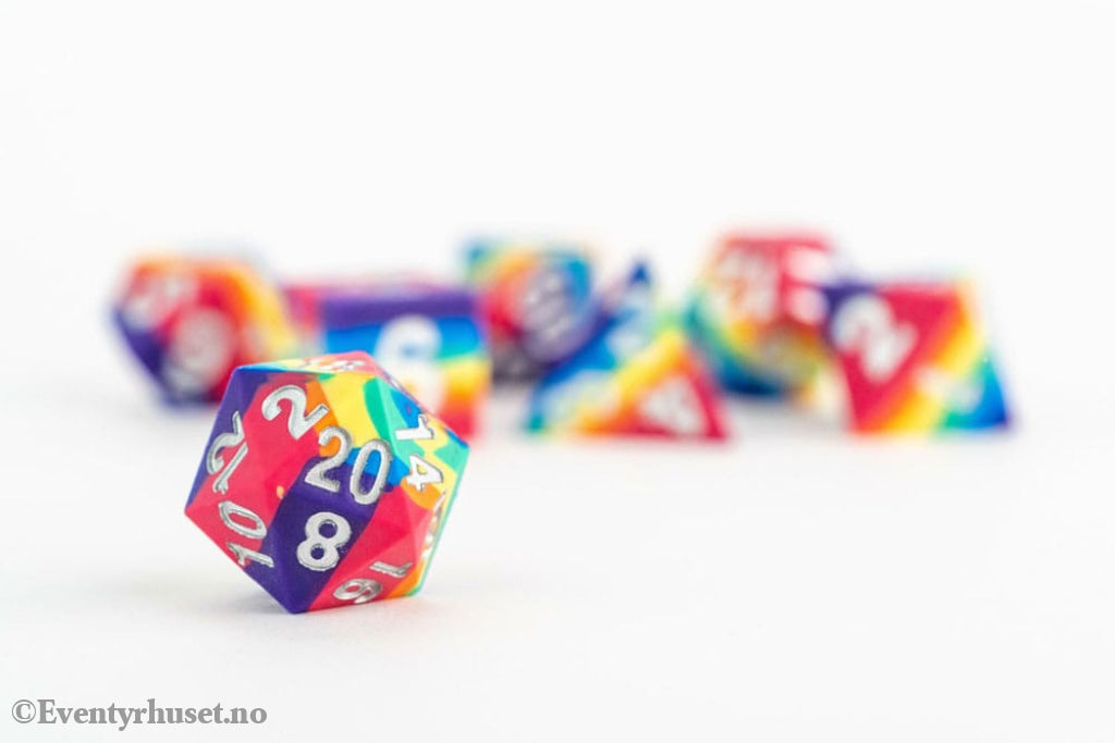 FanRoll Sharp Edge Silicone Dice Set Rainbow (7) Games