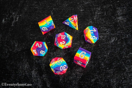 FanRoll Sharp Edge Silicone Dice Set Rainbow (7) Games