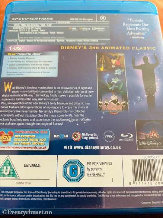 Fantasia: The Original Classic. Blu-ray Disc.