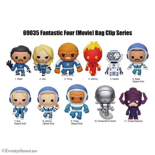 Fantastic Four 3D PVC Bag Clips Movie Display (24) Fashion & Accessories