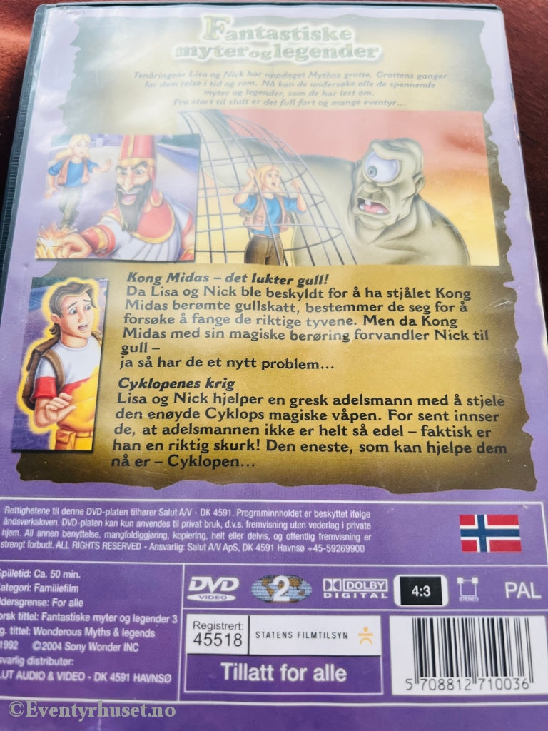 Fantastiske Myter Og Legender. Kong Midas - Det Lukter Gull! / Cyklopenes Krig. Dvd. Dvd