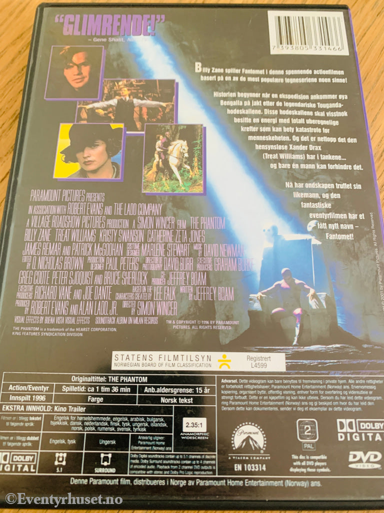 Fantomet – Slår ondskapen! (1996). DVD.