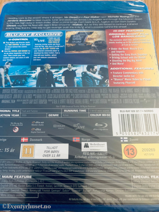 Fast & Furious (2009). Blu-Ray. Ny i plast!