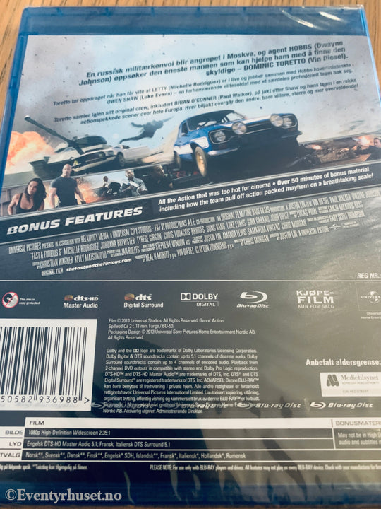 Fast & Furious 6 (2013). Blu-Ray. Ny i plast!