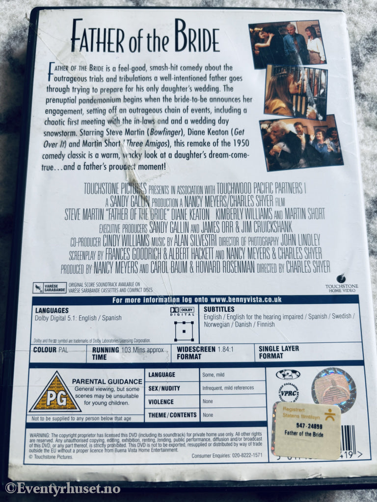 Father of the Bride (1991). DVD.