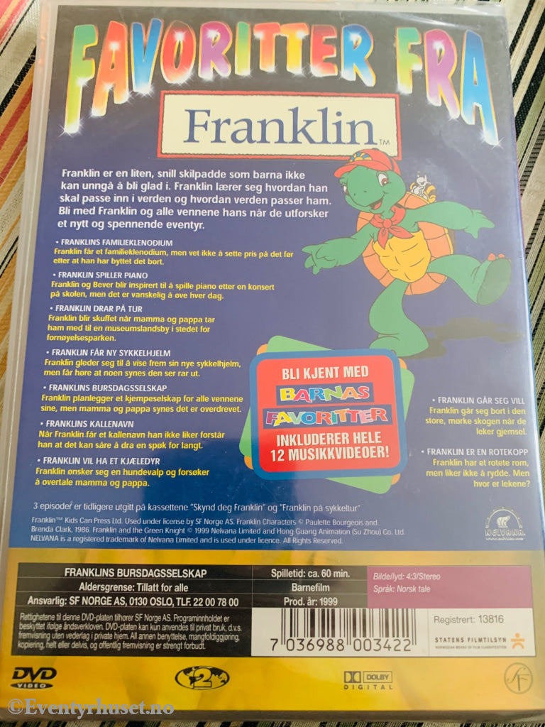 Favoritter Fra Franklin - Franklins Bursdagsselskap. 1999. Dvd. Ny I Plast! Dvd