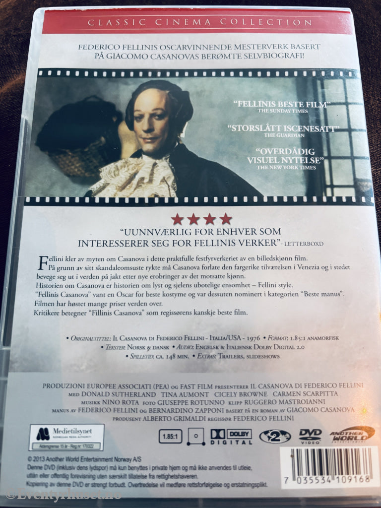 Fellinis Casanova (1976). DVD.