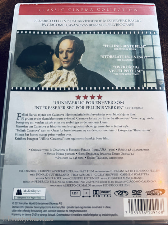 Fellinis Casanova (1976). DVD.