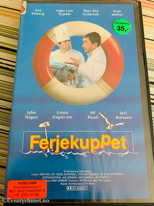 Ferjekuppet. Med Bla. Jahn Teigen! 1988. Vhs Big Box. Box