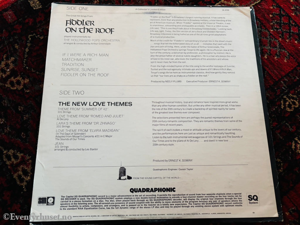 Fiddler on the Roof - The Hollywood Pops Orchestra. LP.