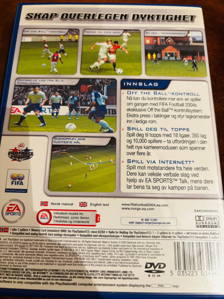 FIFA Football 2004. PS2.
