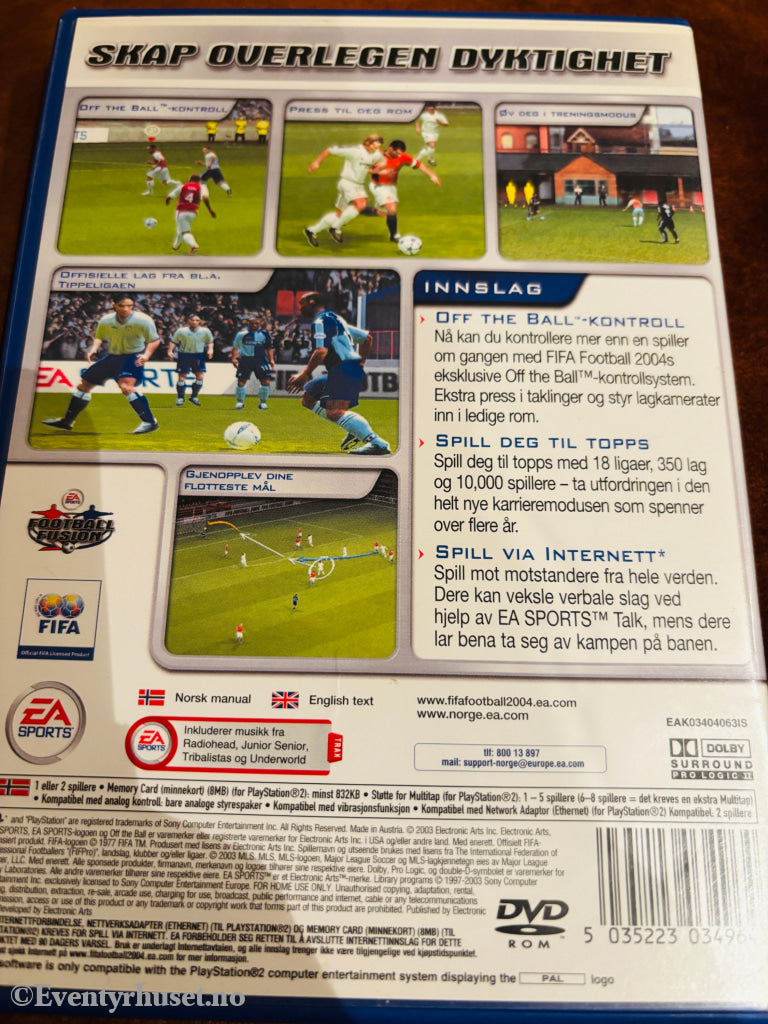 FIFA Football 2004. PS2.