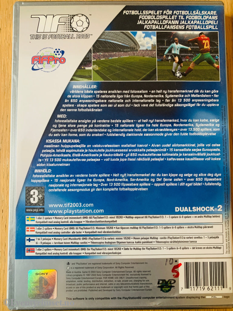 FIFA - This is Football 2003 (Platinium). PS2.