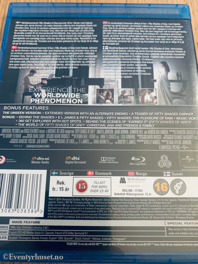 Fifty Shades of Grey (2015). Blu-Ray.