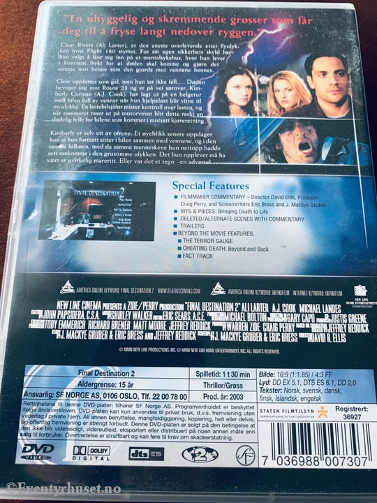 Final Destination 2. 2003. Dvd. Dvd