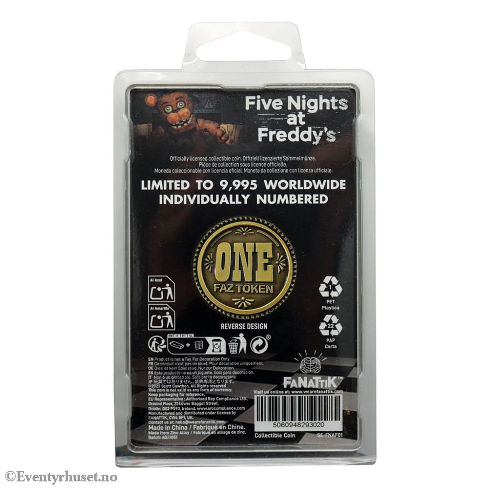 Five Nights at Freddy´s Collectable Coin One Faz Token Limited Edition Collectibles