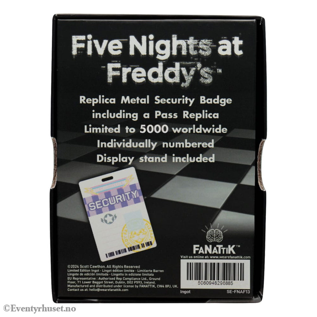 Five Nights at Freddy´s Replica Security Badge Antique Brass Edition Collectibles