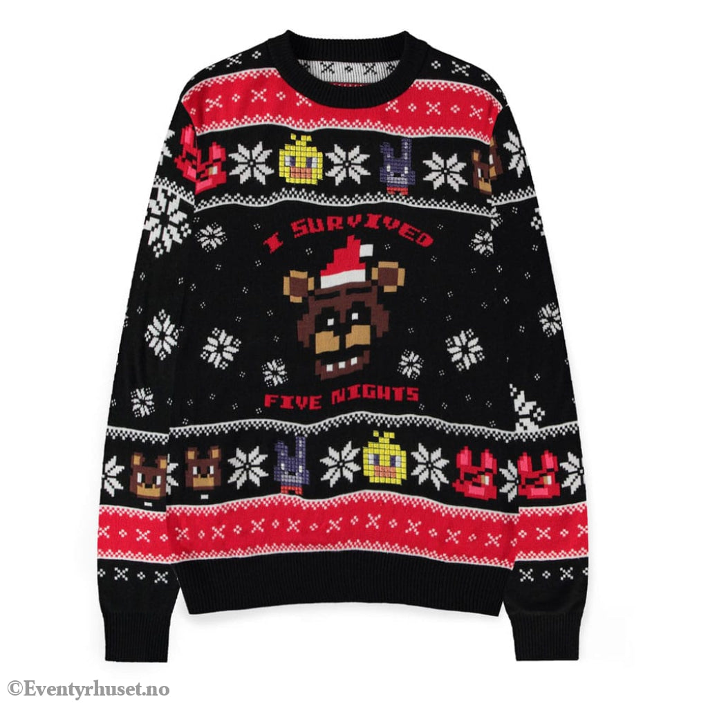 Five Nights at Freddy’s Sweater Survived Five Nights (Christmas Jumper) Size L Fashion & Accessories