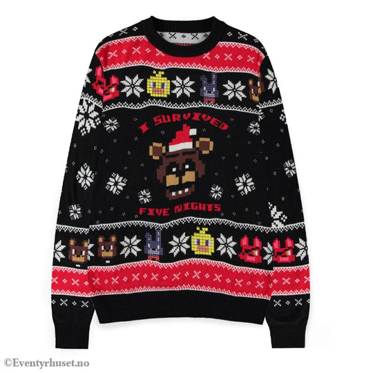 Five Nights at Freddy’s Sweater Survived Five Nights (Christmas Jumper) Size L Fashion & Accessories