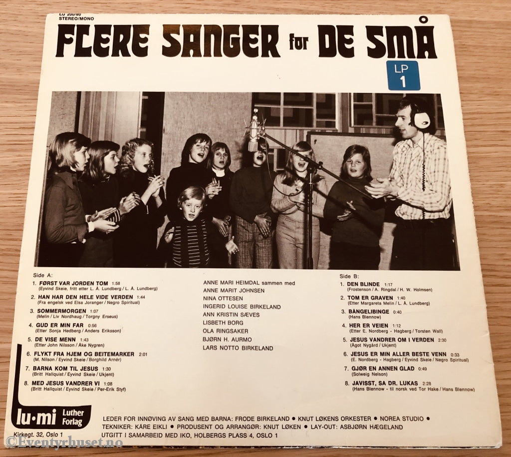 Flere Sanger For De Små. Anne Mari Og Flere Barn. 1975. Lp. Lp Plate