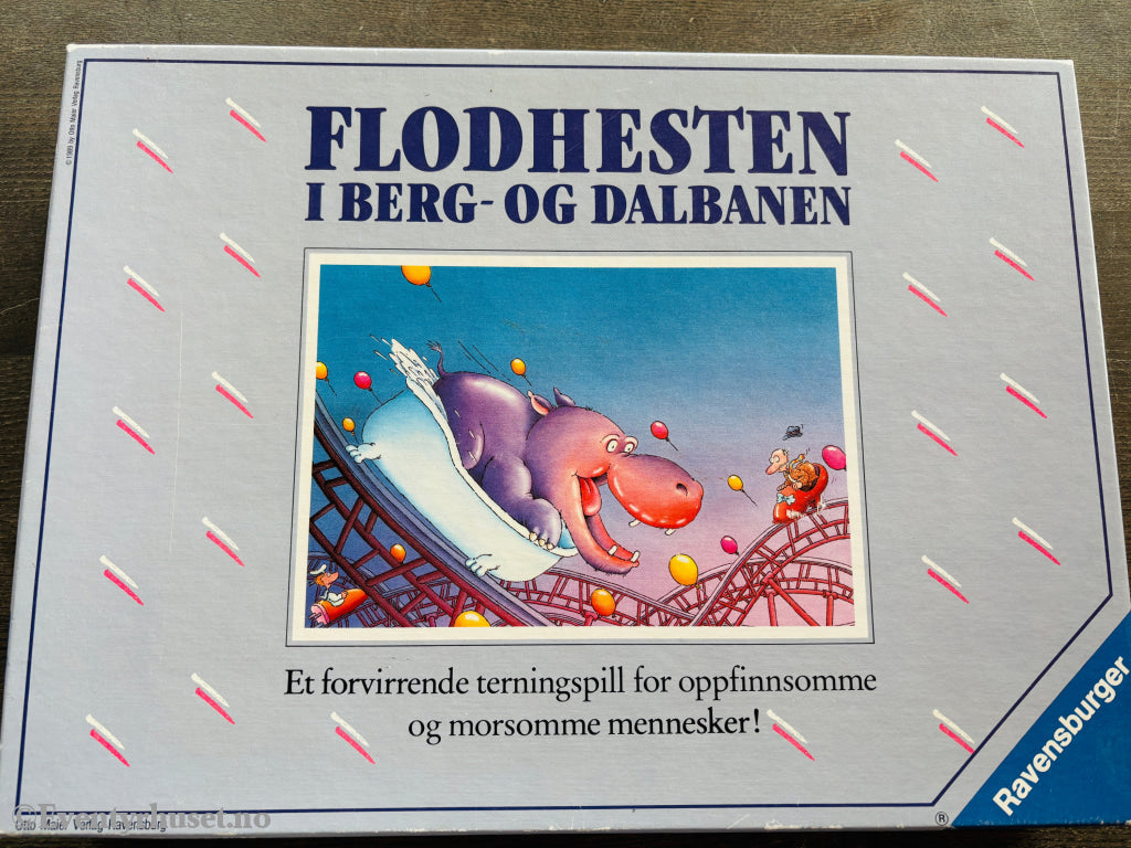 Flodhesten i berg- og dalbanen. Brettspill.