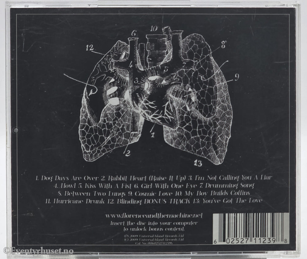 Florence + The Machine. 2009. Lungs. CD.