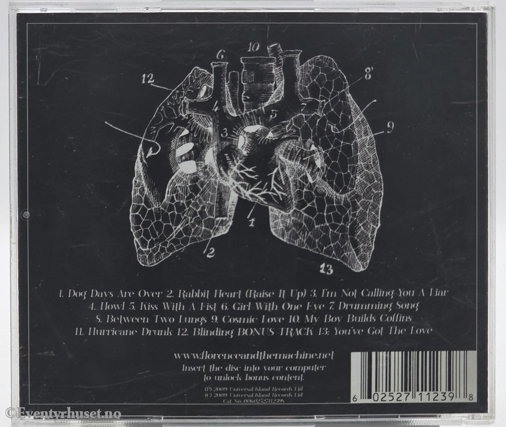 Florence + The Machine. 2009. Lungs. CD.