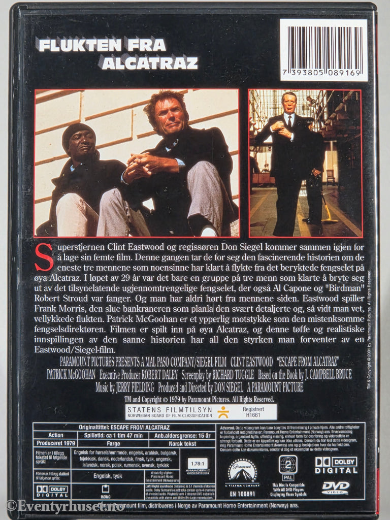 Flukten fra Alcatraz (1979). DVD. Egmont Film