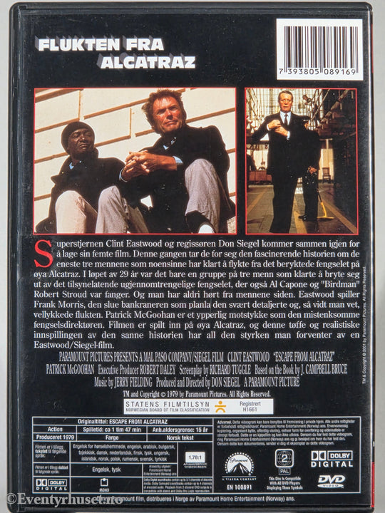 Flukten fra Alcatraz (1979). DVD. Egmont Film