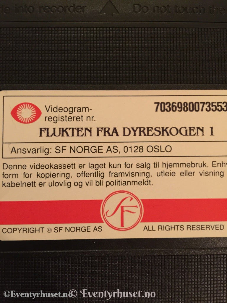 Flukten Fra Dyreskogen 1. Reisen Begynner. 1992. Vhs. Vhs