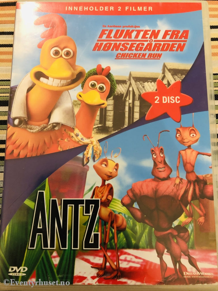 Flukten Fra Hønsegården + Antz. 2003. Dvd. Dvd