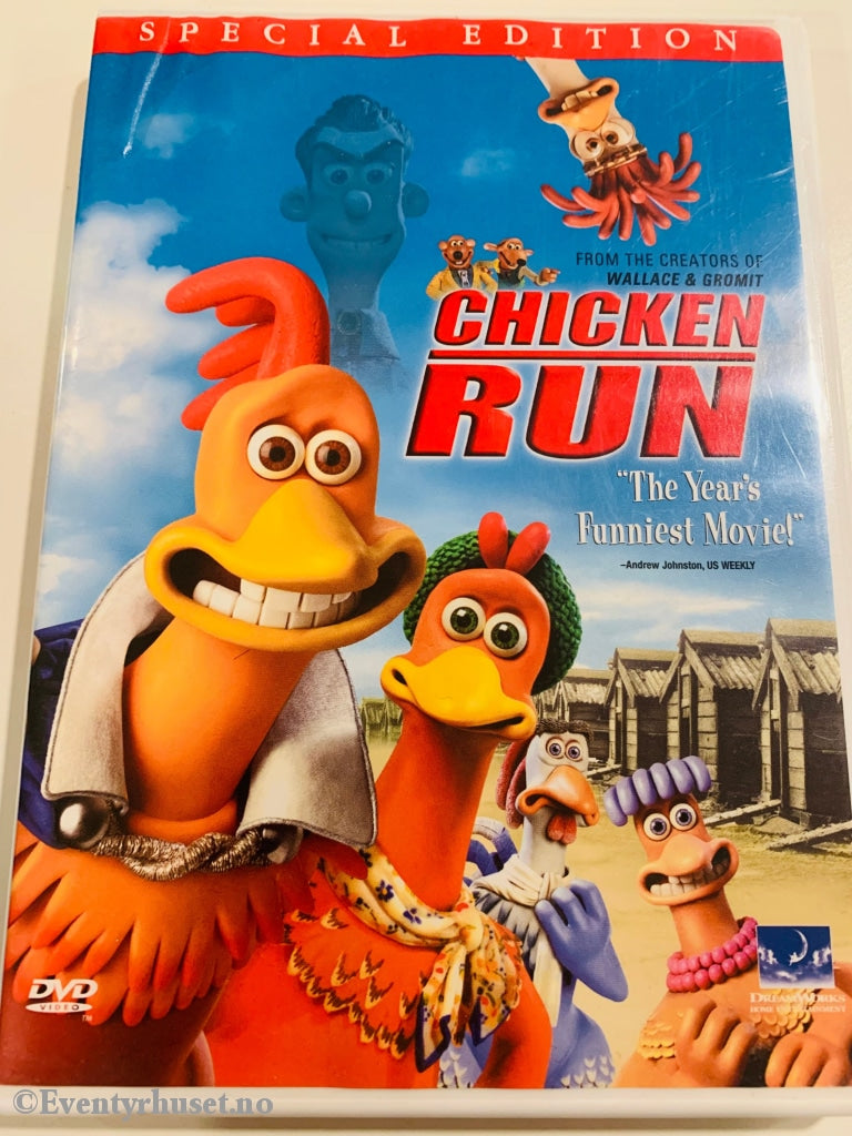 Flukten Fra Hønsegården (Chicken Run). 2001. Dvd. Dvd