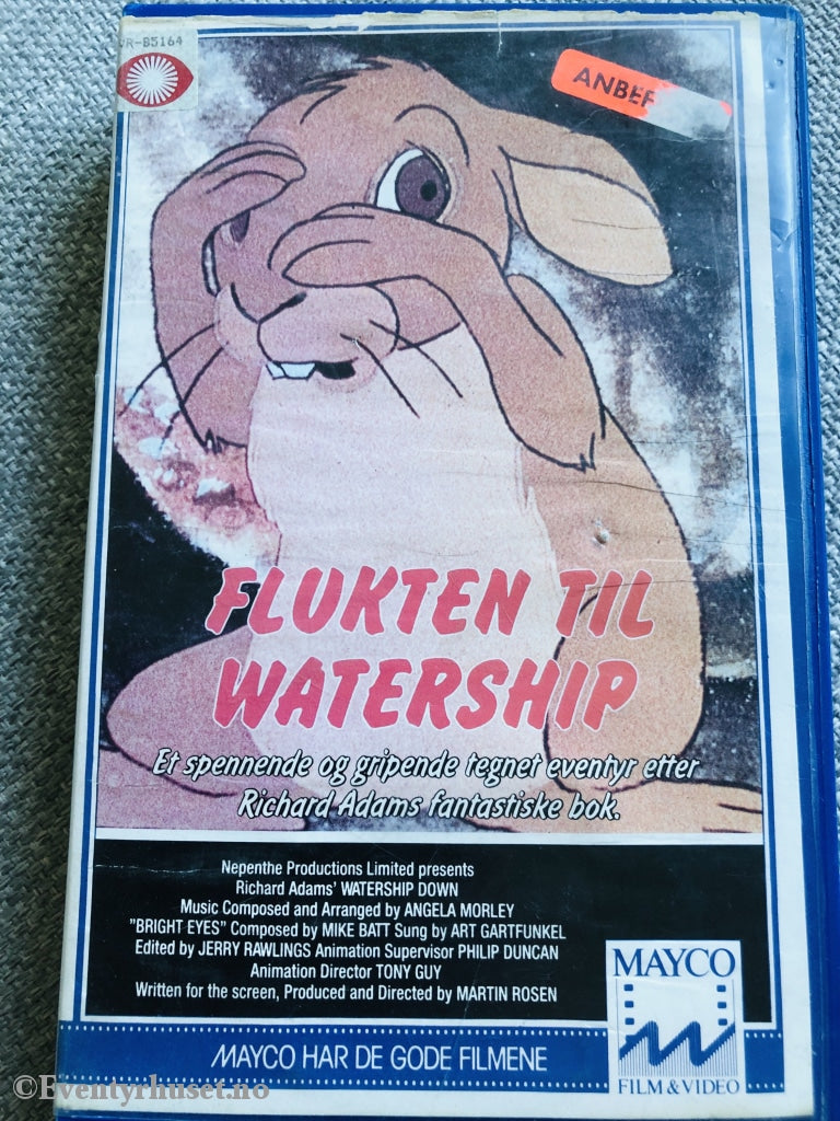 Flukten Til Watership. 1978. Vhs Big Box.