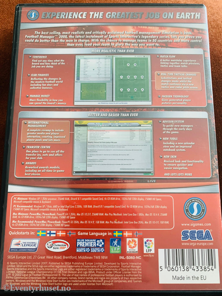Football Manager 2008. Pc-Spill. Pc Spill