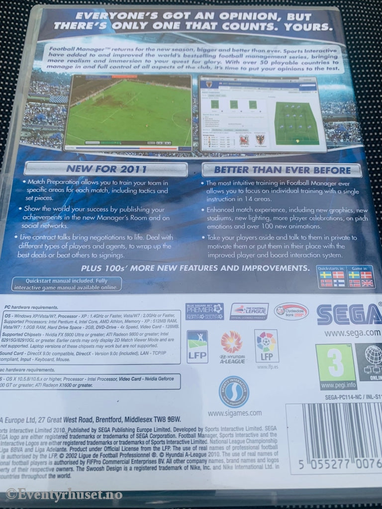 Football Manager 2011. Pc-Spill. Pc Spill