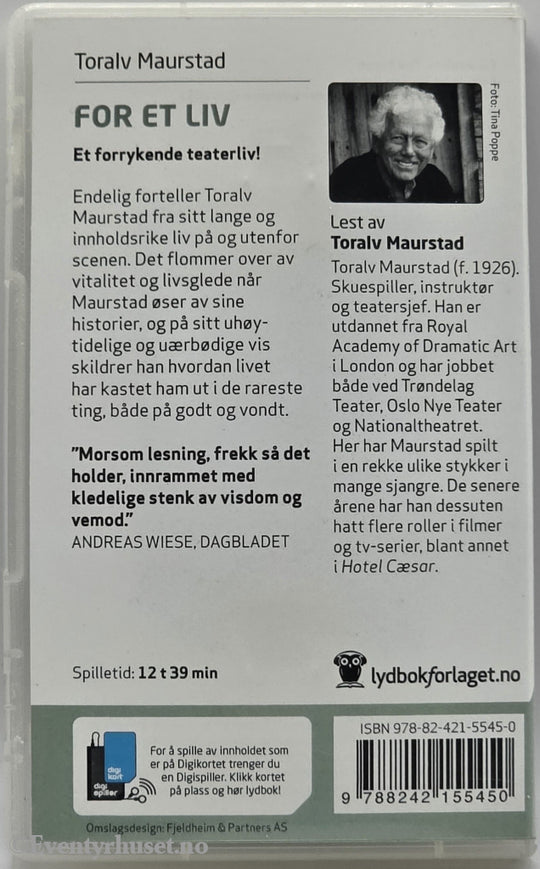 For et liv – Toralv Maurstad. Lydbok på CD.