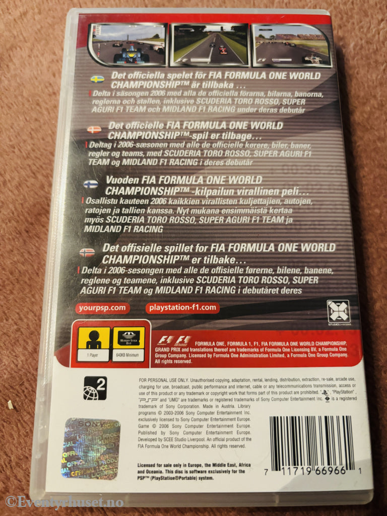 Formula 1 06. Playstation PSP.