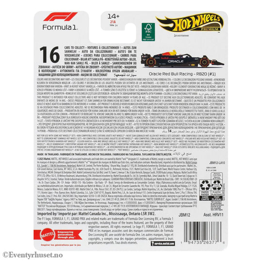 Formula 1 Hot Wheels Premium Diecast Vehicle 1/64 Oracle Red Bull Racing RB20 (#1) (Max Verstappen 2024) Collectibles