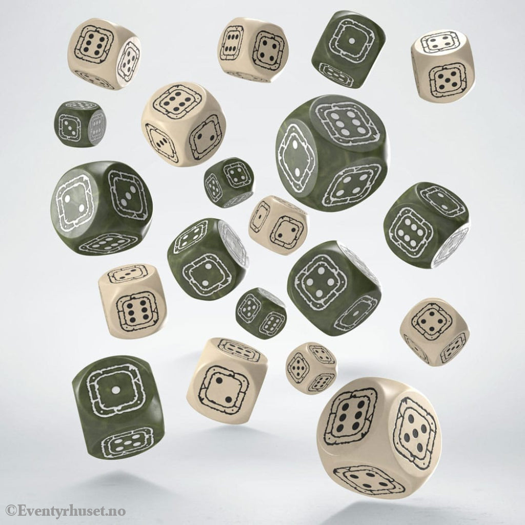 Fortress Compact D6 Dice Set Beige&Olive (20) Games