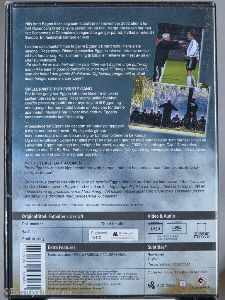 Fotballens urkraft (2001). DVD. Ny i plast!