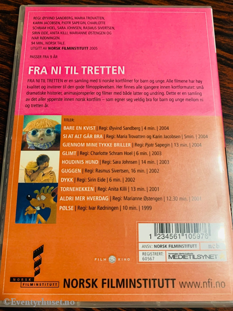 Fra Ni Til Tretten. Ti Supre Norske Kortfilmer For Barn Og Unge. 2005. Dvd. Dvd