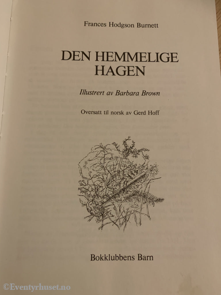 Frances Hodgson Burnett. 1911/78. Hemmelige Hagen. Fortelling