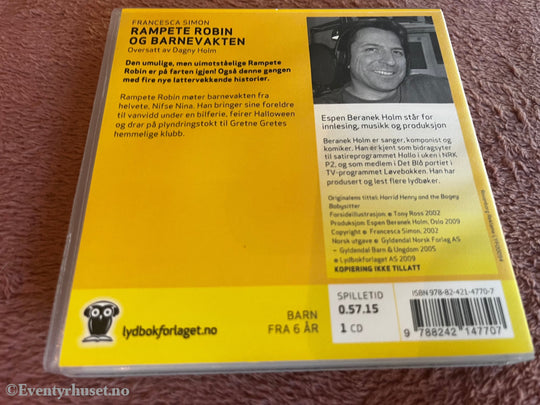Francesca Simon. 2010. Rampete Robin og barnevakten. Lydbok på CD.