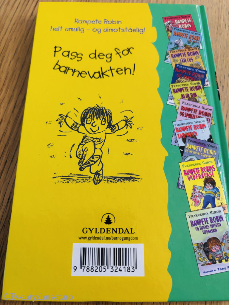Francesca Simon. Rampete Robin og barnevakten. Bok.