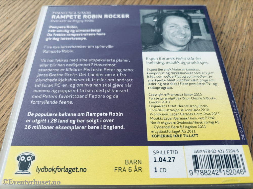 Francesca Simon – Rampete Robin rocker. Lydbok på CD.